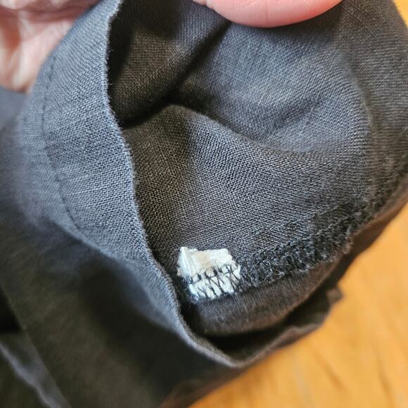 Hazel & Folk Amelia Pant Womens S Black Linen Wide Leg Tie Waist Culottes Boho - Picture 10 of 10